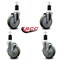 Service Caster 5'' Gray Poly Wheel Swivel 1-1/2'' Expanding Stem Caster Set 2 Brakes, 4PK SCC-EX20S514-PPUB-2-TLB-2-112 - alternate 4